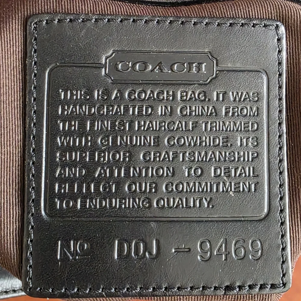 Coach West End 9469 Vintage Black Haircalf Leather Hobo Shoulder Bag